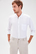 White Men 'S Button Collar Epaulets Shirt