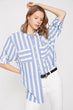 Women Blue Striped Shirt