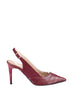 Burgundy Patterned Women 'S Heels Shoes