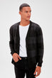 Anthracite Male Plaid Cardigan