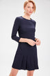 Navy Blue Battery Detail Dress