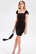 Black Square Collar Knitted Dress