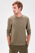 Khaki Men 'S Bike Collar Long Sleeve New Sweater