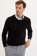 Man Crew-neck Pure Color Pullovers