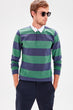 Green Men 'S Striped Polo Collar T-Shirt