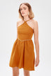 Camel Halter-neck Dress