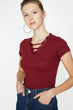 Women Burgundy T-Shirt