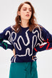 Trendyol Navy Blue Jacquard Knitwear Sweater TWOAW20JK0022