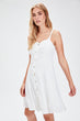 White Button Detail Dress