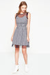 Women Navy Blue Plaid Dress