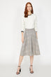 Women Raw White Plaid Skirt