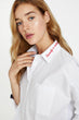 "Women White Embroidered Shirt "