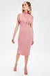 Color Rose Crew Neck Dress