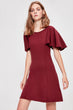 Burgundy Handles Detailed Knit Dress