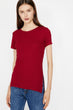 "Women Burgundy Bicycle Neck T Shirt "