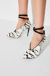 Black Zebra Pattern Women 'S High-Heeled Shoes