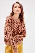 Brown Print Knitwear Sweater