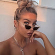 Vintage Brown narrow Cat Eye Sunglasses Women Classic Brand Small Red Shades Ladies Black Eyewear  Fashion CatEye Glasses