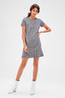 Gray Striped Knit Dress