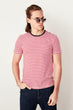 Red Men Striped T Shirt