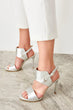 Silver Transparent Metallic Women Heels Shoes