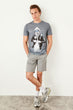 Gray Men 'S Digital Printed T Shirt