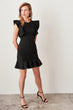 Black Ruffle Detail Dress