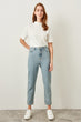 Light Blue High Waist Loose fit Jeans Mom Denim Zipper