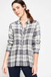 Women Gray Plaid Blouse