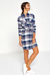 Women Navy Blue Plaid Dress