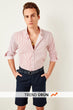 Red Men Paneled Slim Fit Shirt