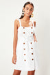 White Button Detail Dress