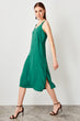 Green Side Button Detail Dress