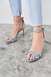 Blue Suede Women 'S Heels Shoes