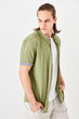 New Khaki Men 'S Crew Neck Short Sleeve Slim Fit Basic Shirt