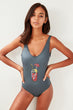 Gray Sequin Embroidered Jersey