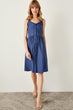 Indigo Button Detail Dress