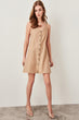 Camel Button Detail Dress