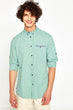 Men Green Plaid Shirt