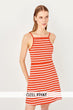 Red Striped Knit Dress