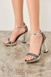 Silver Metallic Women Heels Shoes