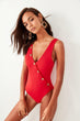 Red Button Accessorized Swimwear