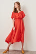 Flywheel Coral Belted Dress