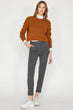 Women Anthracite Striped Pants