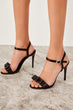 Black Satin Women 'S Heels Shoes