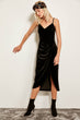 Black Velvet Wrap Dress