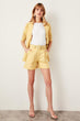 Mustard Belt Detail Shorts