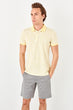 New Yellow Mens Printed Polo Collar T-Shirt
