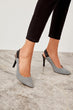 Gray Plaid Women 'S Heels Shoes