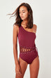 Accessorized One Shoulder Swimwear
